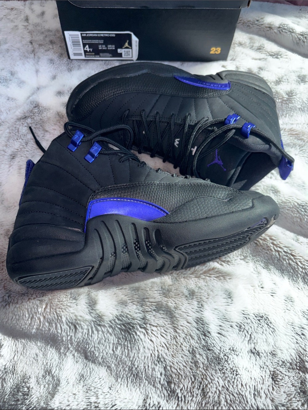 Black and Purple Air Jordan 12 Retro size 4